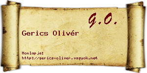 Gerics Olivér névjegykártya